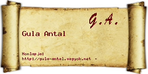 Gula Antal névjegykártya